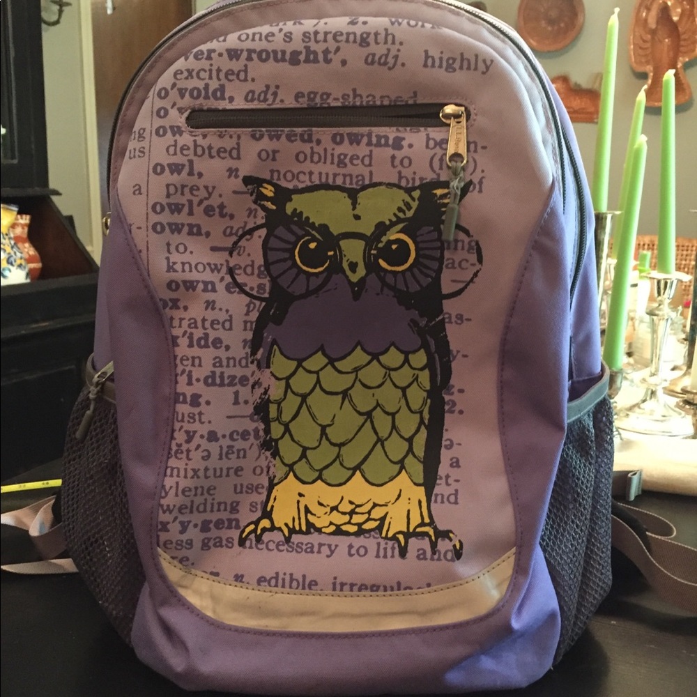 L.L.Bean NWOT Lilac owl Backpack